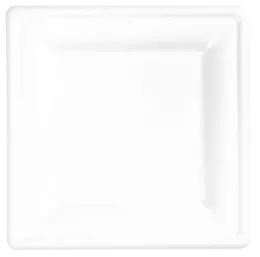 Assiettes carré 20x20cm bagasse blanche